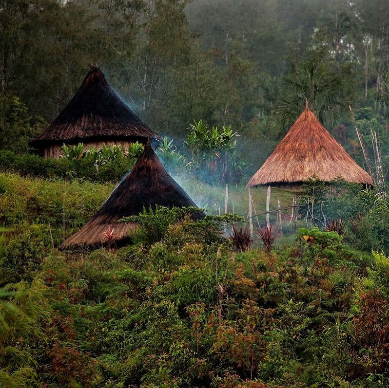no image is available for this missionary, so here are some huts with smoke wafting through the thatch roofs